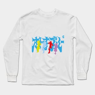 Silhouette design of the Atarashii Gakko group! in the otonablue era Long Sleeve T-Shirt